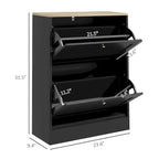 Meuble à chaussures fin pour entrée, meuble de rangement à chaussures dissimulé avec 2 tiroirs basculants et étagères réglables pour 12 paires de chaussures