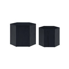 Tables d'appoint gigognes blanches/noires, lot de 2, plateau rond, aucun assemblage requis