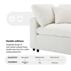 Canapé-lit modulaire moderne 6 places en velours chenille avec ottomane