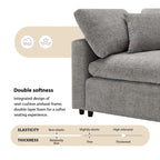Canapé-lit modulaire moderne 6 places en velours chenille avec ottomane