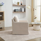 Fauteuil d'appoint pivotant en chenille grise, pivotant à 360°, 1 place, avec jupe et coussin de dossier amovible