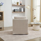 Fauteuil d'appoint pivotant en chenille grise, pivotant à 360°, 1 place, avec jupe et coussin de dossier amovible