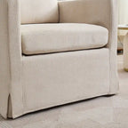 Fauteuil d'appoint pivotant en chenille grise, pivotant à 360°, 1 place, avec jupe et coussin de dossier amovible