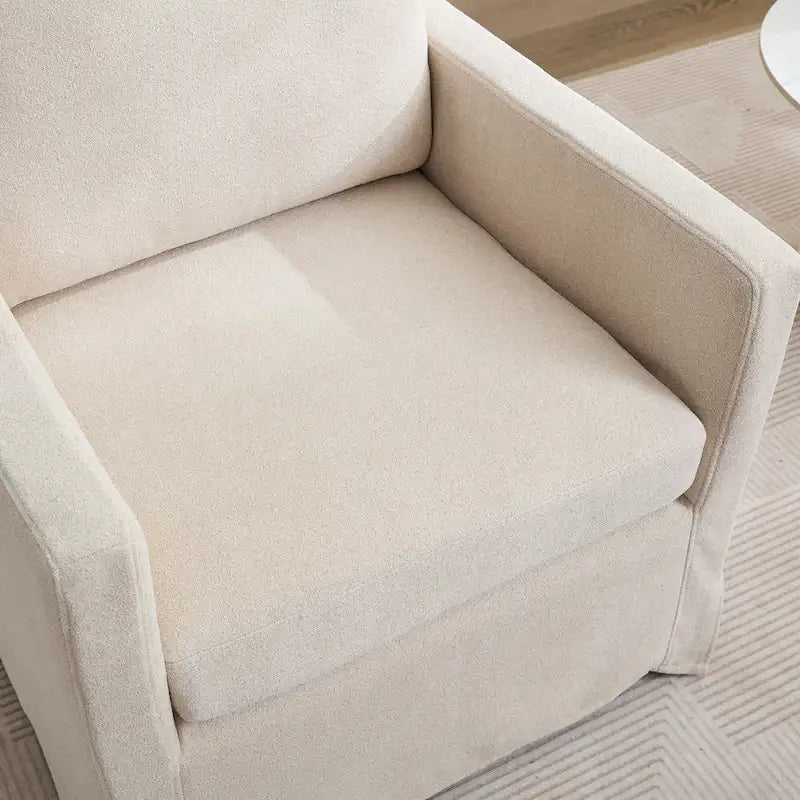 Fauteuil d'appoint pivotant en chenille grise, pivotant à 360°, 1 place, avec jupe et coussin de dossier amovible