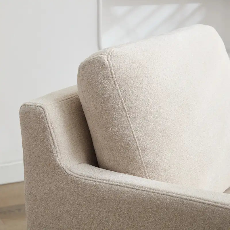 Fauteuil d'appoint pivotant en chenille grise, pivotant à 360°, 1 place, avec jupe et coussin de dossier amovible