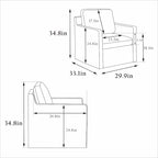 Fauteuil d'appoint pivotant en chenille grise, pivotant à 360°, 1 place, avec jupe et coussin de dossier amovible