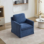 Fauteuil d'appoint pivotant en chenille grise, pivotant à 360°, 1 place, avec jupe et coussin de dossier amovible
