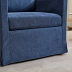 Fauteuil d'appoint pivotant en chenille grise, pivotant à 360°, 1 place, avec jupe et coussin de dossier amovible