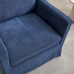 Fauteuil d'appoint pivotant en chenille grise, pivotant à 360°, 1 place, avec jupe et coussin de dossier amovible