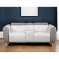 Causeuse inclinable électrique bicolore blanc/gris avec console de rangement – 2 places