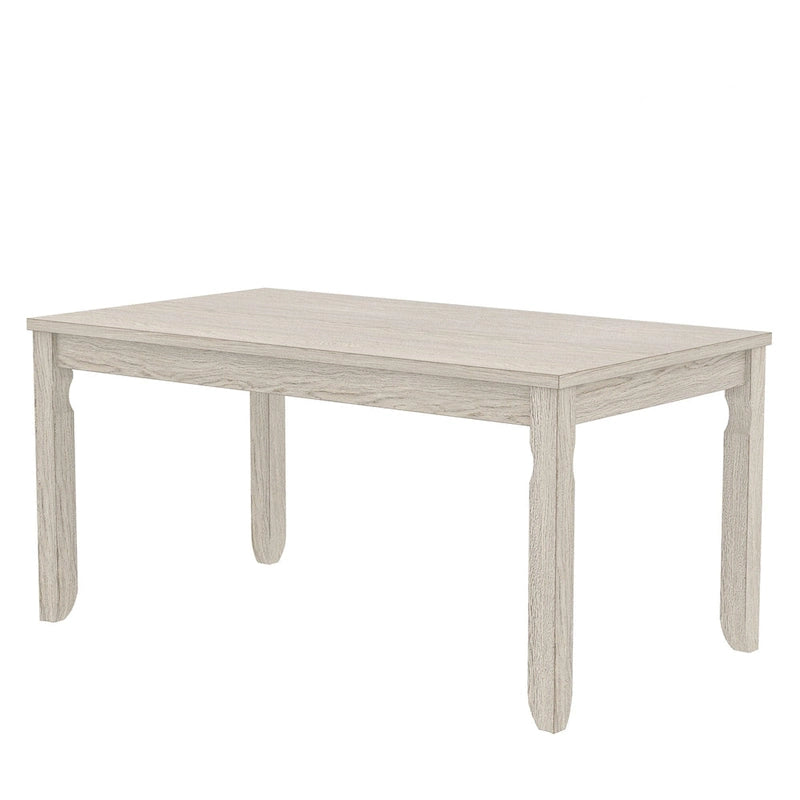 Table de salle à manger en bois massif gris, pieds carrés, 4 à 6 places