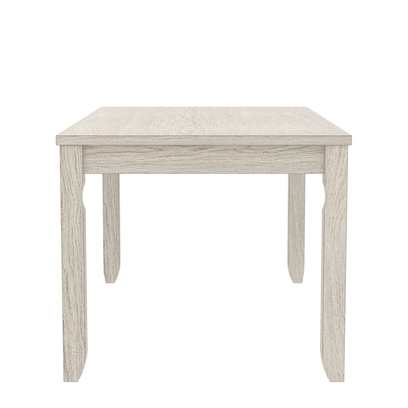 Table de salle à manger en bois massif gris, pieds carrés, 4 à 6 places