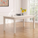 Table de salle à manger en bois massif gris, pieds carrés, 4 à 6 places