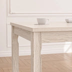 Table de salle à manger en bois massif gris, pieds carrés, 4 à 6 places