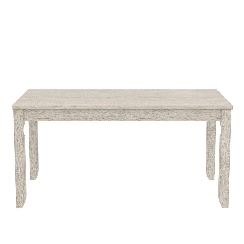 Table de salle à manger en bois massif gris, pieds carrés, 4 à 6 places