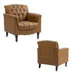 Fauteuil d'appoint capitonné moderne avec clous de tapissier (lot de 2)