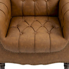 Fauteuil d'appoint capitonné moderne avec clous de tapissier (lot de 2)