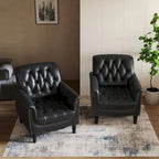 Fauteuil d'appoint capitonné moderne avec clous de tapissier (lot de 2)