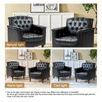 Fauteuil d'appoint capitonné moderne avec clous de tapissier (lot de 2)