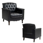 Fauteuil d'appoint capitonné moderne avec clous de tapissier (lot de 2)