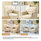 Fauteuil d'appoint capitonné moderne avec clous de tapissier (lot de 2)