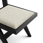 Chaises de salle à manger Evrena modernes noires en tissu rembourré de Furniture of America (lot de 2)
