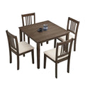 Ensemble de salle à manger carré, Marron/Chêne/Marron foncé, 5 pièces (4 personnes)