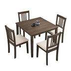 Ensemble de salle à manger carré, Marron/Chêne/Marron foncé, 5 pièces (4 personnes)