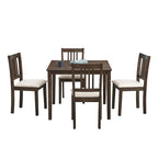 Ensemble de salle à manger carré, Marron/Chêne/Marron foncé, 5 pièces (4 personnes)