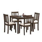 Ensemble de salle à manger carré, Marron/Chêne/Marron foncé, 5 pièces (4 personnes)