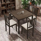 Ensemble de salle à manger carré, Marron/Chêne/Marron foncé, 5 pièces (4 personnes)
