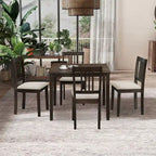 Ensemble de salle à manger carré, Marron/Chêne/Marron foncé, 5 pièces (4 personnes)