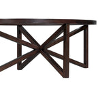 Table ovale en verre transparent et bois naturel – Table d'appoint / Table basse