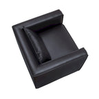 Fauteuil club en similicuir gris / marron vieilli, 1 place
