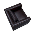 Fauteuil club en similicuir gris / marron vieilli, 1 place