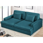 Canapé surdimensionné / canapé-lit double de 94,49 po de largeur en velours avec accoudoirs carrés