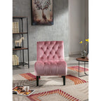 Fauteuil d'appoint en velours avec pieds en bois – Siège individuel, plusieurs couleurs