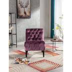 Fauteuil d'appoint en velours avec pieds en bois – Siège individuel, plusieurs couleurs
