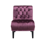 Fauteuil d'appoint en velours avec pieds en bois – Siège individuel, plusieurs couleurs