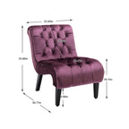 Fauteuil d'appoint en velours avec pieds en bois – Siège individuel, plusieurs couleurs