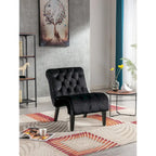 Fauteuil d'appoint en velours avec pieds en bois – Siège individuel, plusieurs couleurs