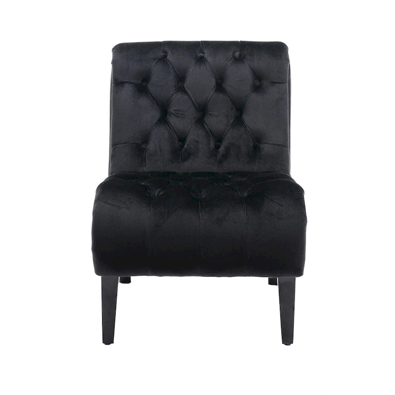 Fauteuil d'appoint en velours avec pieds en bois – Siège individuel, plusieurs couleurs