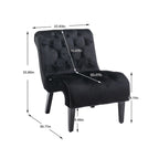 Fauteuil d'appoint en velours avec pieds en bois – Siège individuel, plusieurs couleurs