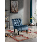 Fauteuil d'appoint en velours avec pieds en bois – Siège individuel, plusieurs couleurs