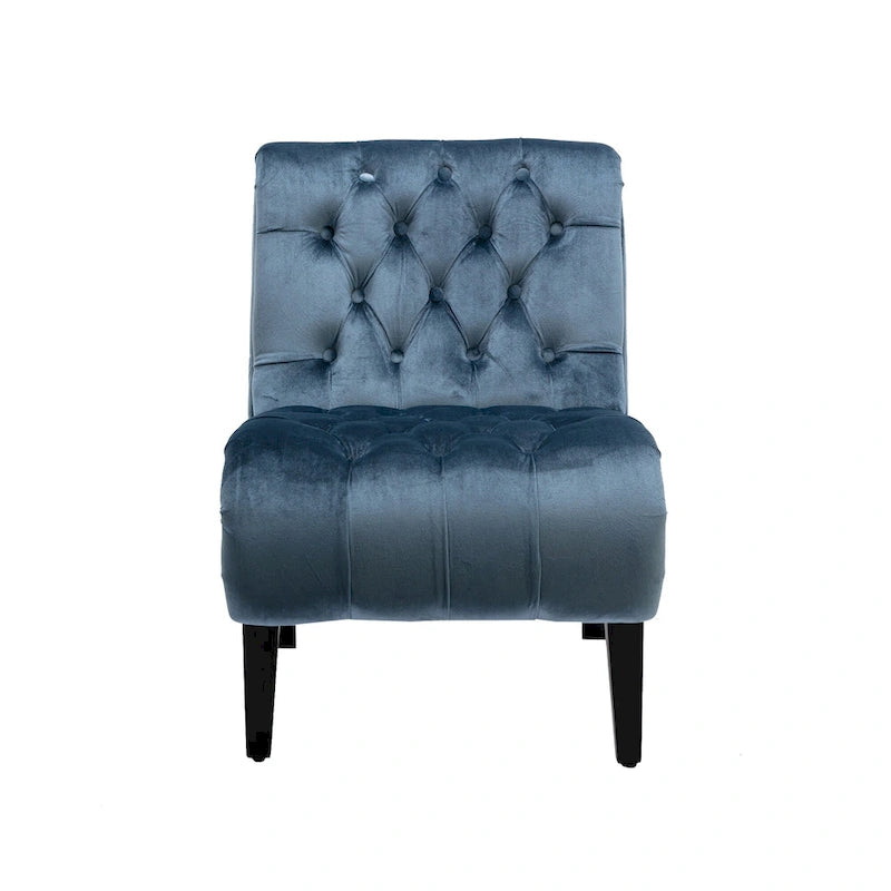 Fauteuil d'appoint en velours avec pieds en bois – Siège individuel, plusieurs couleurs