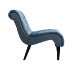 Fauteuil d'appoint en velours avec pieds en bois – Siège individuel, plusieurs couleurs