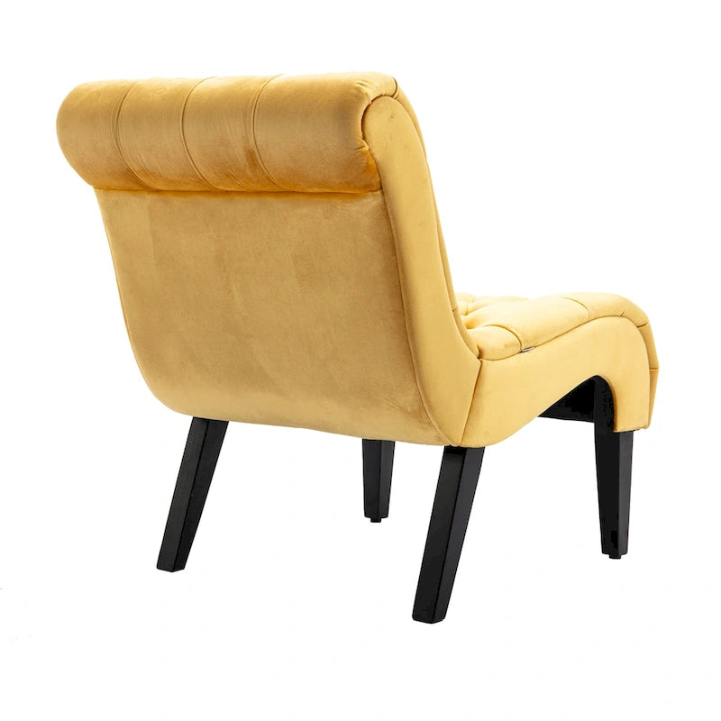 Fauteuil d'appoint en velours avec pieds en bois – Siège individuel, plusieurs couleurs