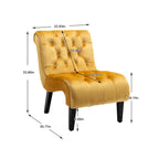 Fauteuil d'appoint en velours avec pieds en bois – Siège individuel, plusieurs couleurs