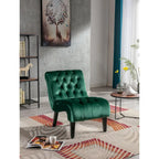 Fauteuil d'appoint en velours avec pieds en bois – Siège individuel, plusieurs couleurs
