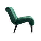 Fauteuil d'appoint en velours avec pieds en bois – Siège individuel, plusieurs couleurs